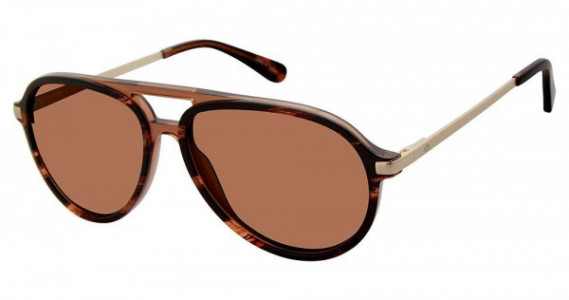 Sperry Top-Sider OAK ISLAND Sunglasses, C02 BROWN HORN (SOLID DARK BROWN)