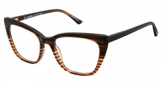 Glamour Editor's Pick GL1022 Eyeglasses, CO1 Brown Stripe