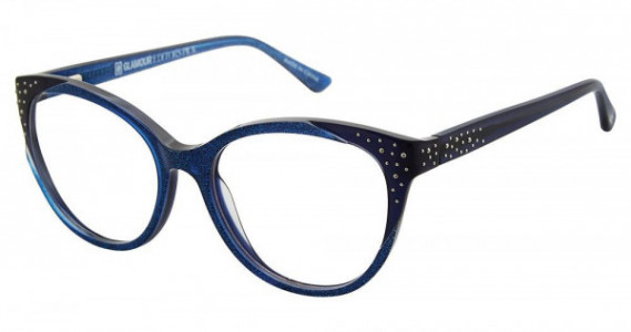 Glamour Editor's Pick GL1002 Eyeglasses, CO2 Navy/Gliter Blk