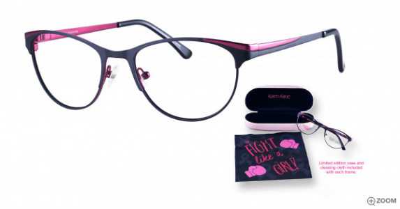 Karen Kane Kristen Eyeglasses, Black/Pink