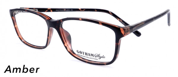 Smilen Eyewear Gotham Premium Flex 50 Eyeglasses, Amber