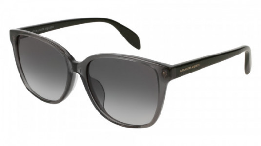 Alexander McQueen AM0145SA Sunglasses, 001 - GREY with BLACK temples and GREY lenses