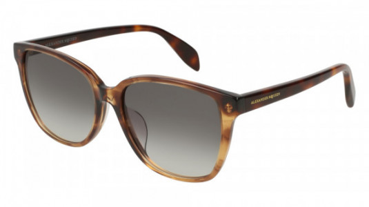 Alexander McQueen AM0145SA Sunglasses, 003 - HAVANA with GREY lenses