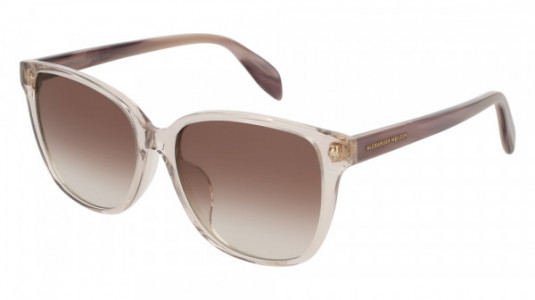 Alexander McQueen AM0145SA Sunglasses, 004 - PINK with HAVANA temples and BROWN lenses