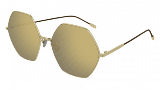 Bottega Veneta BV0201S Sunglasses, 003 - GOLD with BROWN temples and BROWN lenses