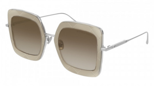 Bottega Veneta BV0209S Sunglasses, 003 - BROWN with SILVER temples and BROWN lenses