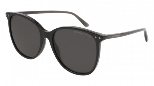 Bottega Veneta BV0160S Sunglasses, 001 - BLACK with GREY temples and GREY lenses