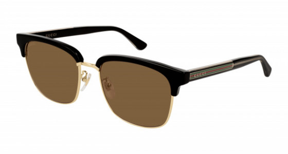 Gucci GG0382S Sunglasses, 002 - BLACK with BROWN lenses