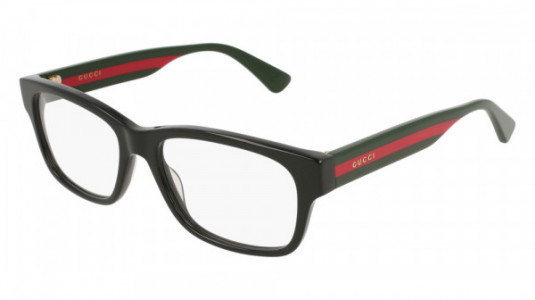 Gucci GG0343O Eyeglasses, 007 - BLACK with MULTICOLOR temples