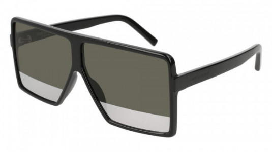 Saint Laurent SL 183 BETTY S Sunglasses, 002 - BLACK with SILVER lenses
