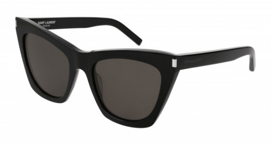 Saint Laurent SL 214 KATE Sunglasses, 001 - BLACK with GREY lenses