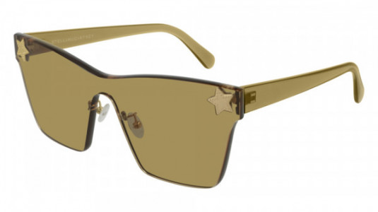 Stella McCartney SC0169S Sunglasses, 003 - GOLD with BROWN temples and BROWN lenses