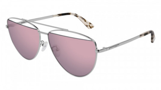 McQ MQ0157S Sunglasses, 004 - SILVER with VIOLET lenses