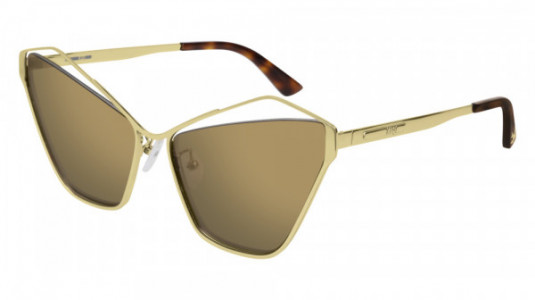McQ MQ0158S Sunglasses, 002 - GOLD with BROWN lenses
