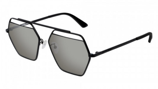 McQ MQ0178SA Sunglasses, 001 - BLACK with SILVER lenses