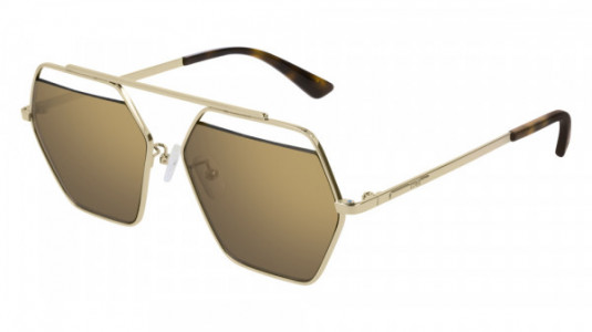 McQ MQ0178SA Sunglasses, 003 - GOLD with BROWN lenses