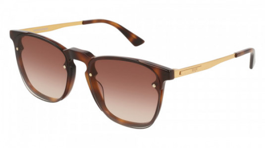 McQ MQ0134S Sunglasses, 002 - HAVANA with GOLD temples and BROWN lenses