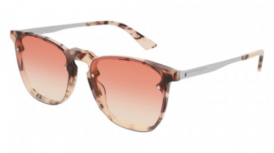 McQ MQ0134S Sunglasses, 006 - HAVANA with SILVER temples and PINK lenses