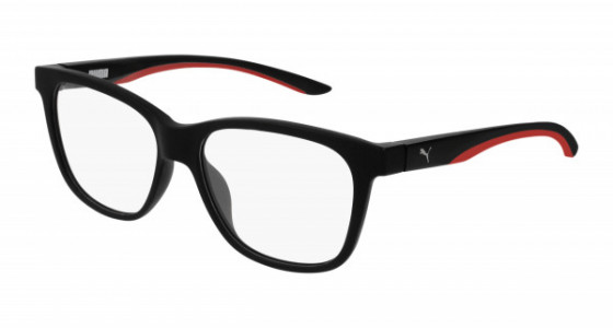 Puma PU0208O Eyeglasses, 001 - BLACK with TRANSPARENT lenses