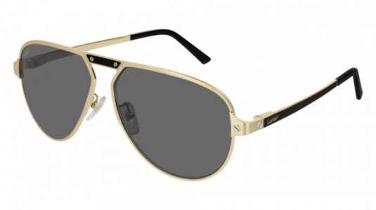 Cartier CT0101SA Sunglasses, 001 - GOLD with GREY polarized lenses