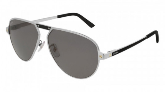 Cartier CT0101SA Sunglasses, 002 - SILVER with GOLD polarized lenses