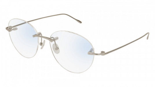 Cartier CT0094O Eyeglasses, 001 - SILVER with TRANSPARENT lenses