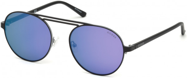 Guess GU3028 Sunglasses, 02Z - Matte Black / Gradient Or Mirror Violet Lenses