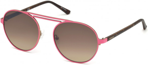 Guess GU3028 Sunglasses, 73F - Matte Pink / Gradient Brown Lenses