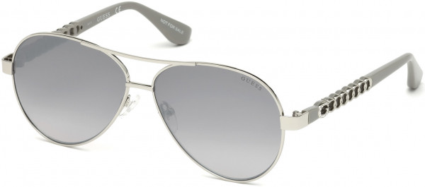Guess GU7518-S Sunglasses, 10C - Shiny Light Nickeltin / Smoke Mirror Lenses