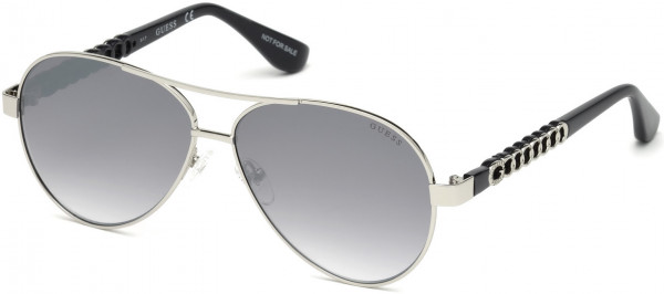Guess GU7518-S Sunglasses, 10X - Shiny Light Nickeltin / Blue Mirror Lenses