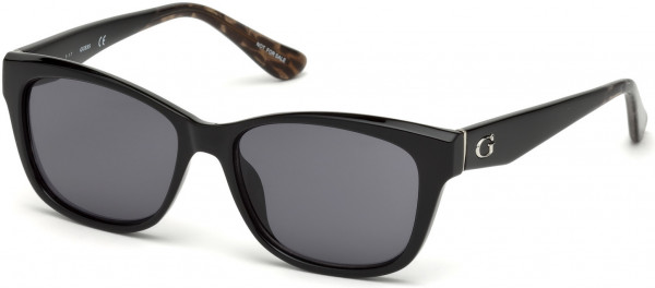 Guess GU7538 Sunglasses, 01A - Shiny Black / Shiny Black