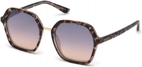 Guess GU7557 Sunglasses, 20W - Grey Tortoise / Gradient Blue Lenses