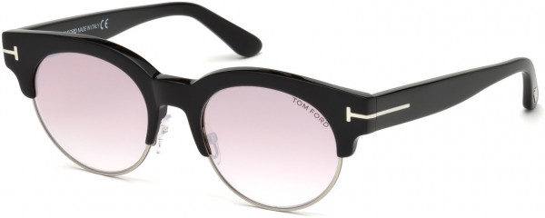 Tom Ford FT0598 Henri-02 Sunglasses, 01Z - Shiny Black  / Gradient Or Mirror Violet