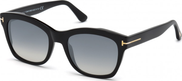 Tom Ford FT0614 LAUREN-02 Sunglasses, 01C - Shiny Black / Shiny Black