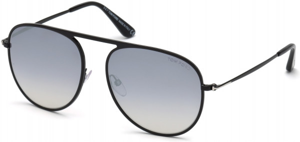 Tom Ford FT0621 Jason-02 Sunglasses, 01C - Shiny Black / Smoke Mirror Lenses