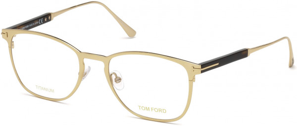 Tom Ford FT5483 Eyeglasses, 028 - Shiny Rose Gold, Shiny Dark Havana Temple Detail