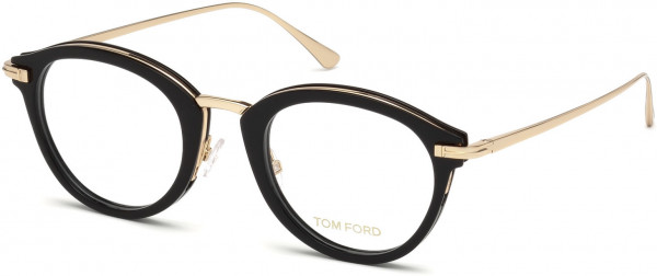 Tom Ford FT5497 Eyeglasses, 001 - Shiny Black, Shiny Rose Gold