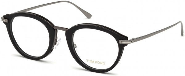 Tom Ford FT5497 Eyeglasses, 002 - Matte Black, Shiny Dark Ruthenium