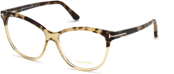 Tom Ford FT5511 Eyeglasses, 059 - Vintage Havana-To-Transparent Champagne Front, Vintage Havana Temples