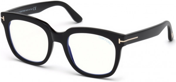 Tom Ford FT5537-B Eyeglasses, 001 - Shiny Black / Shiny Black