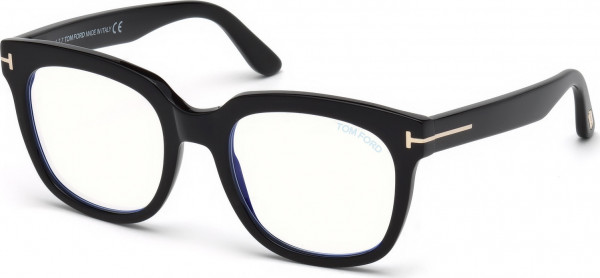 Tom Ford FT5537-B Eyeglasses, 001 - Shiny Black / Shiny Black