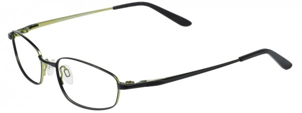 EasyClip O1045 Eyeglasses, MATTE BLACK AND YELLOW-GREEN