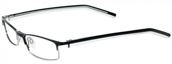 EasyClip O1050 Eyeglasses, 090 MATT BLACK AND SILVER