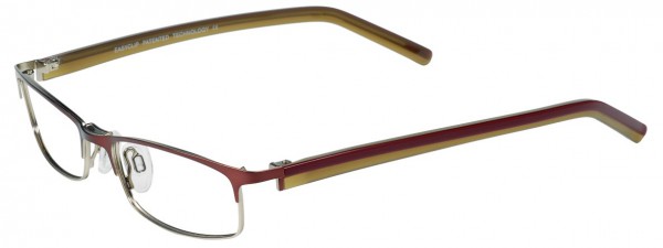 EasyClip O1050 Eyeglasses, SATIN DARK ROSY BROWN AND SILVER