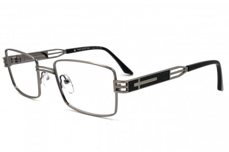 Pier Martino PM5751 Eyeglasses, C1 Silver Black Leather