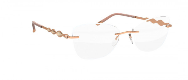 Silhouette Crystal Diva BZ Eyeglasses, 3620 Rosegold / Light Peach