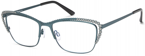BIGGU B777 Eyeglasses, 03-Teal/ Silver Epoxy