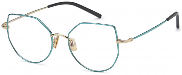 Menizzi M4072 Eyeglasses, 03-Blue/Gold