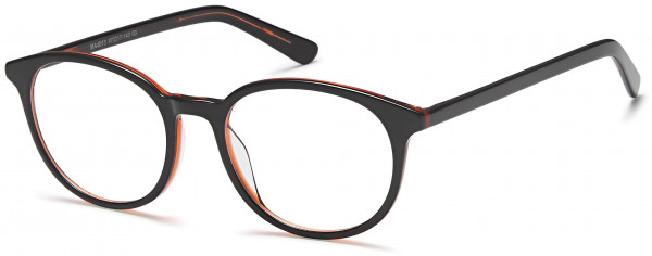 Menizzi M4013 Eyeglasses, 03-Black//Crystal Orange
