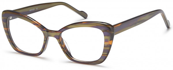 Menizzi M4025 Eyeglasses, 01-Olive Green/Purple